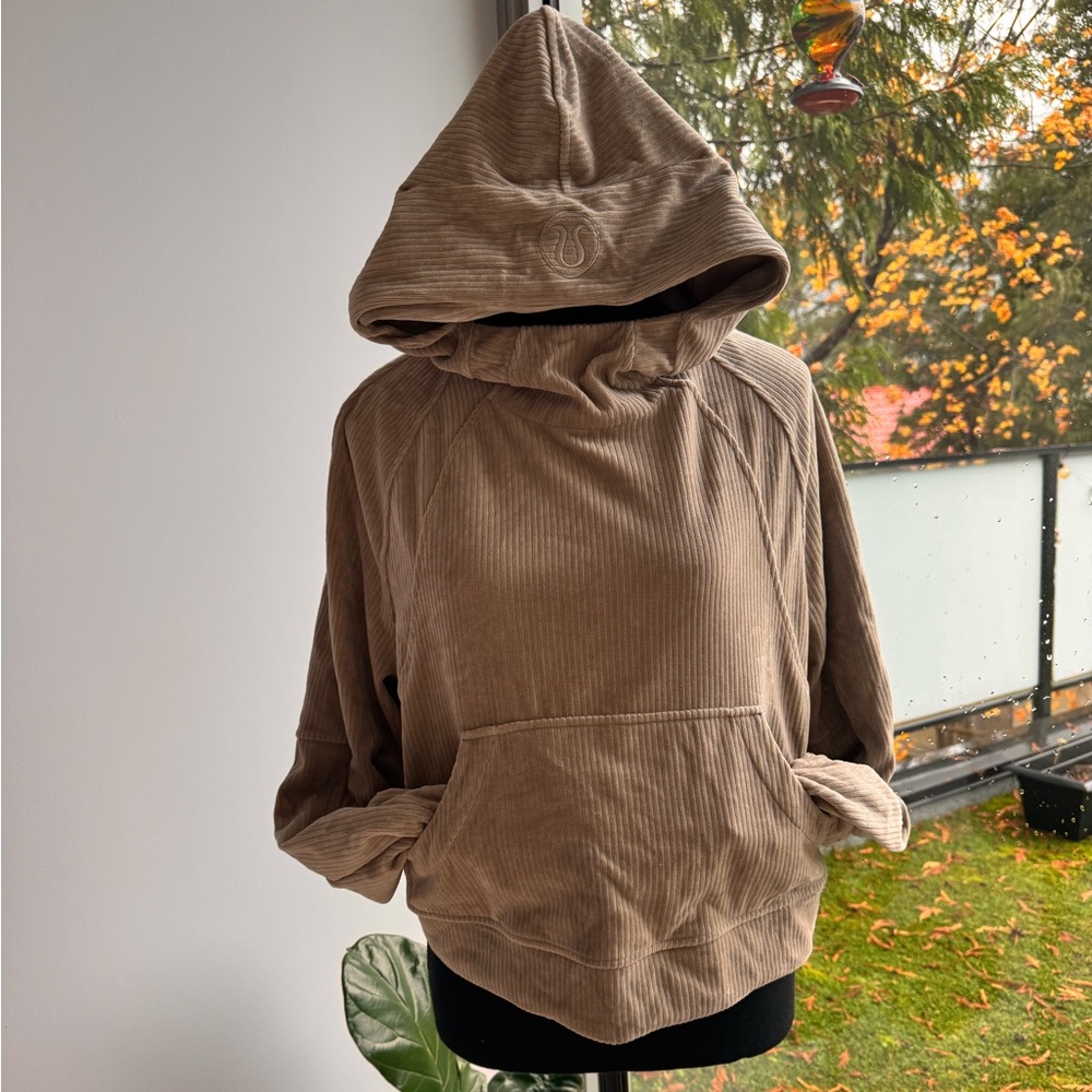 Beige corduroy lululemon scuba hoody
